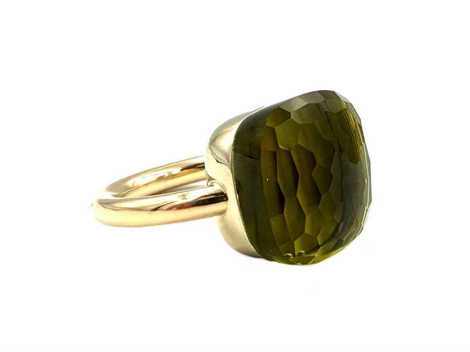 Bague 54 POMELLATO - Bague « Nudo Assoluto » 2 ors et quartz vert XXL 58 Facettes