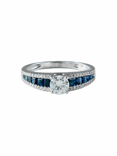 Bague Bague Jarretière Diamants et Saphirs 58 Facettes