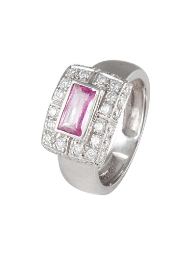 Bague Bague Saphir rose et Diamants 58 Facettes HS2781