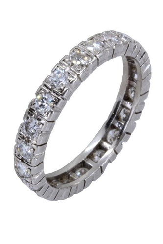 Bague 52 ALLIANCE DIAMANTS EN PLATINE 58 Facettes 061221