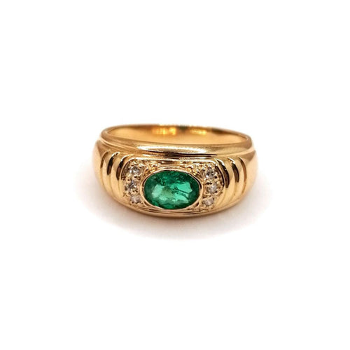 Bague Bague émeraude et diamants 58 Facettes 2525