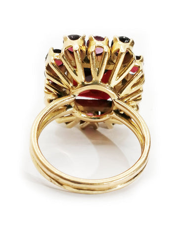 Bague Bague or jaune et grenats 58 Facettes