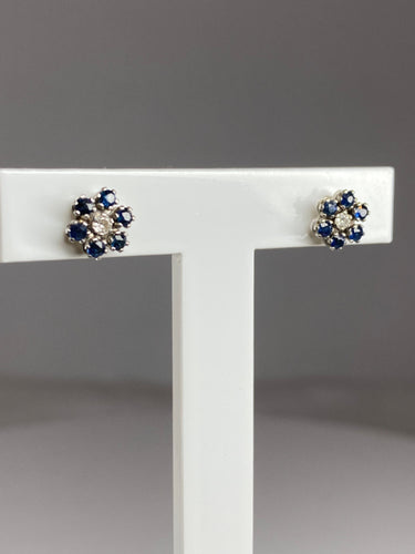 Boucles d'oreilles Boucles d’oreilles saphir et diamants 58 Facettes