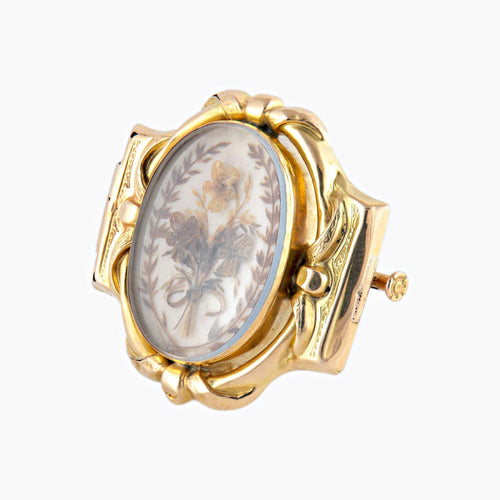 Broche Broche-reliquaire bouquet de fleurs XIXe 58 Facettes 450