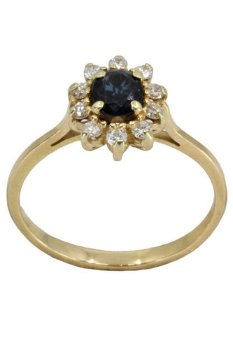Bague 51 BAGUE MARGUERITE SAPHIR ET DIAMANTS 58 Facettes 054321