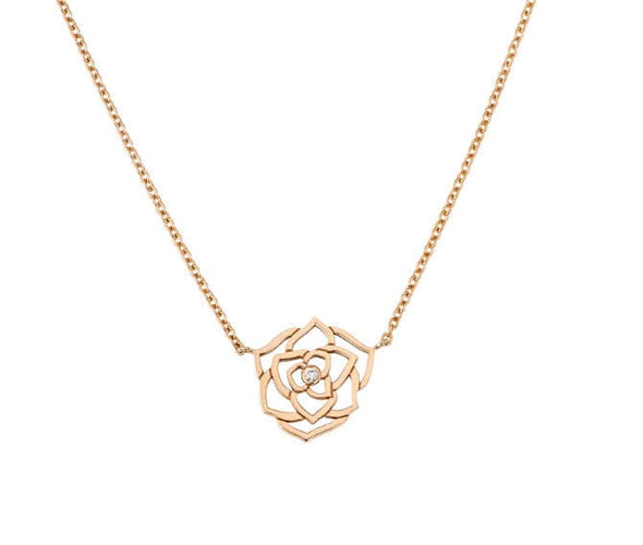 Collier PIAGET - Pendentif "Rose" Or Rose Diamant 58 Facettes G33U0800