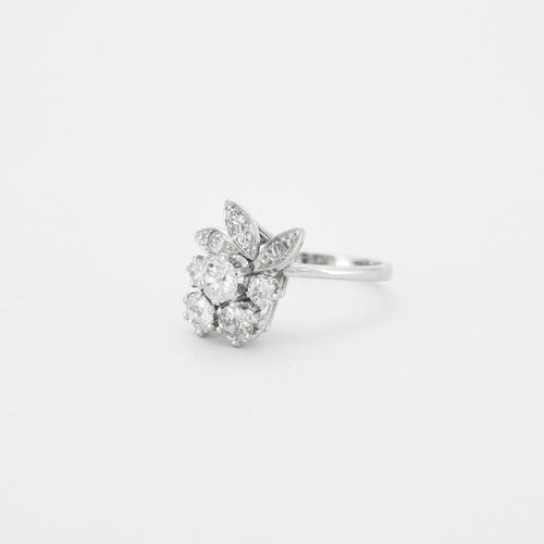 Bague 54.5 Bague Ancienne Or blanc Diamants 58 Facettes