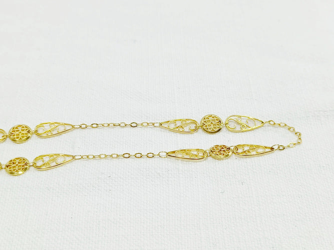 Collier Sautoir Art Nouveau Or Filigrané 58 Facettes 3074/1