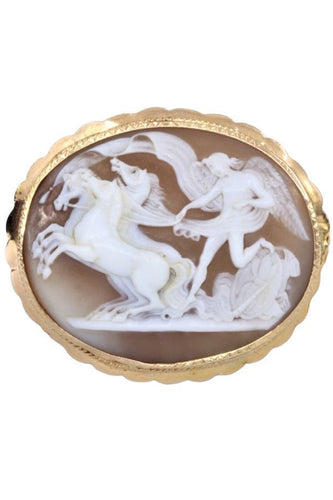 Broche BROCHE CAMÉE NYMPHE AVEC CHEVAUX 58 Facettes 059161