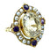 Bague Bague 19ème or saphir jaune, améthystes et perles fines 58 Facettes