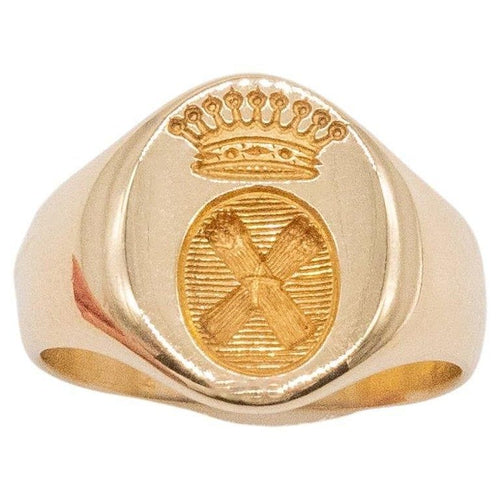 Bague 51 Chevalière Comtale Or 18 Carats 58 Facettes