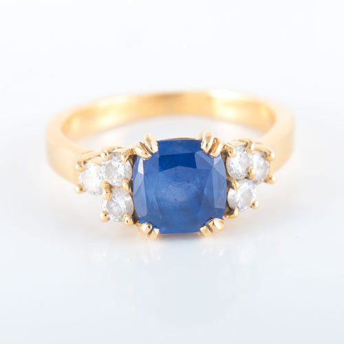 Bague 52 Bague Saphir de Ceylan Diamants 58 Facettes 8173