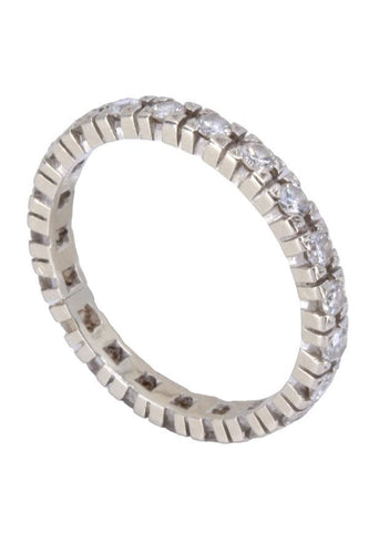 Bague 60 Alliance Or blanc Diamants 58 Facettes 077111