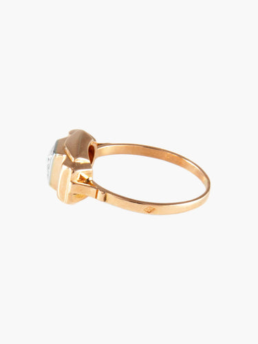 Bague 56 Bague Tank Or et Platine 58 Facettes