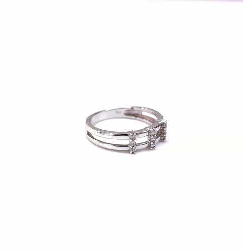 Bague 54 Bague or blanc et diamants 58 Facettes GG-14