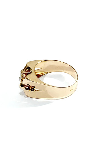 Bague 56 Bague Tank Or rose Saphir Blanc 58 Facettes
