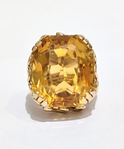 Bague 52 Bague années 60 or jaune et citrine 58 Facettes 1-873/3