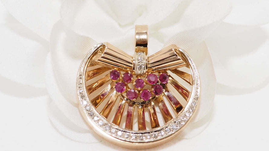 Pendentif Pendentif Or Rubis Diamants 58 Facettes 32418