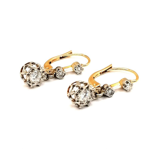 Boucles d'oreilles Boucles d'oreilles Dormeuses 2 Ors et Diamants 58 Facettes 3084