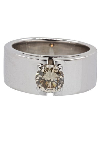 Bague 57 SOLITAIRE MODERNE DIAMANT CHAMPAGNE 1.10 CARAT 58 Facettes 039511
