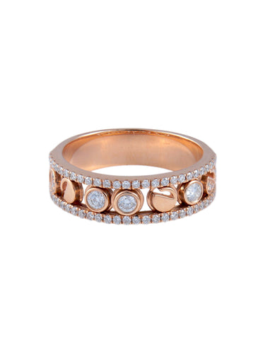 Bague Demi Alliance Or rose, sertie de diamants 58 Facettes