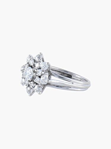 Bague Bague Fleur Diamants, Vers 1950 58 Facettes