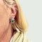 Boucles d'oreilles BOUCLES D'OREILLES EN OR 18 KTS ROSETTE 1950 avec DIAMANTS et ÉMERAUDES 58 Facettes Q945A