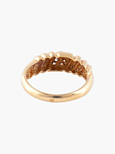 Bague 57 Bague Godron Or Jaune 58 Facettes