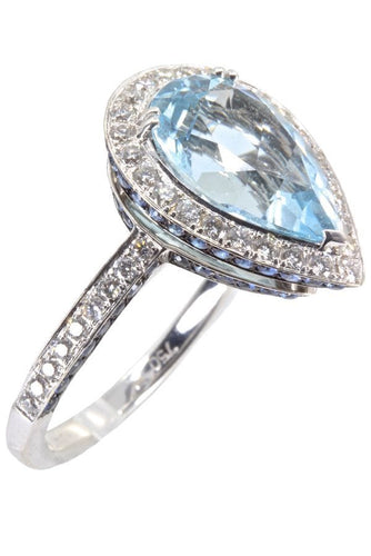Bague BAGUE MODERNE TOPAZE, SAPHIRS ET DIAMANTS 58 Facettes 040291