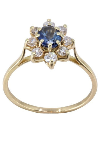 Bague 57 Bague Margueritte saphir, diamants 58 Facettes 063811