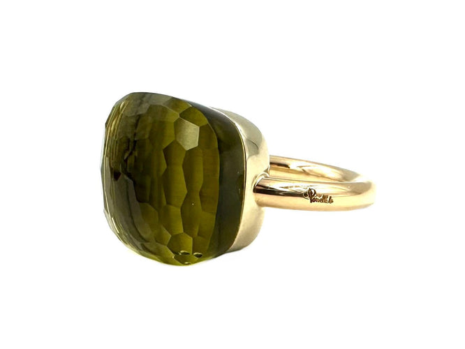 Bague 54 POMELLATO - Bague « Nudo Assoluto » 2 ors et quartz vert XXL 58 Facettes