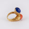 Bague 51 Boucheron - Bague Serpent Bohème Corail et  Lapis lazuli 58 Facettes