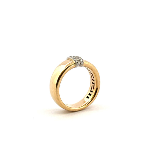 Bague 53 Alliance or jaune 18 carats motif en diamants 58 Facettes