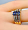 Bague Bague jonc 3 saphirs diamants 58 Facettes AB 154