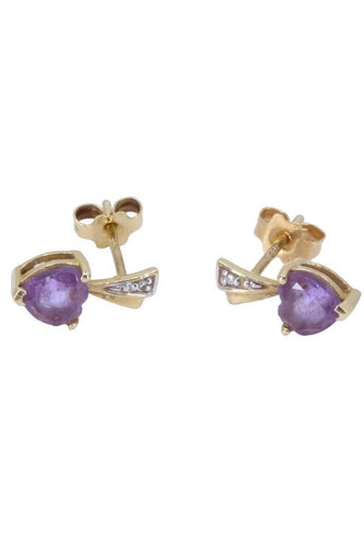 Boucles d'oreilles BOUCLES D'OREILLES CŒURS AMÉTHYSTES 58 Facettes 070361
