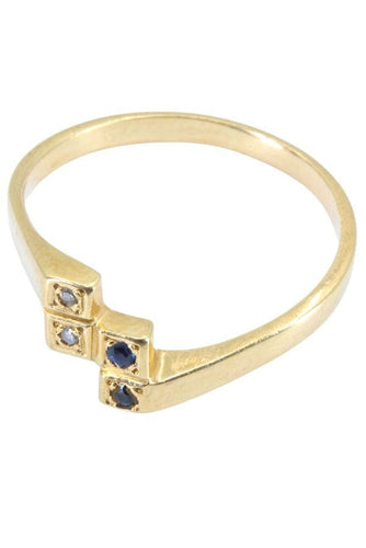 Bague 55 BAGUE ANCIENNE SAPHIRS ET DIAMANTS 58 Facettes 040251