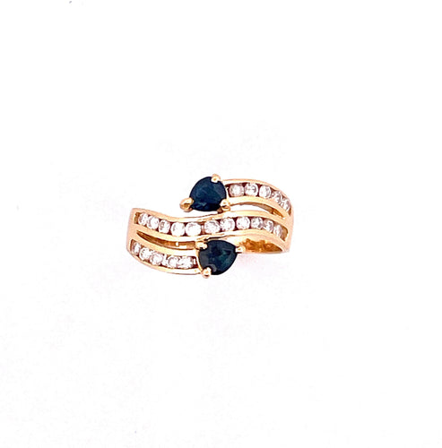 Bague Bague Toi & Moi Saphir et Diamants 58 Facettes