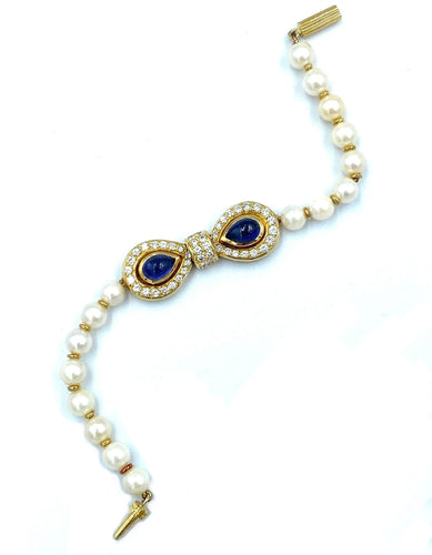 Bracelet ADLER - Bracelet perles, saphirs et diamants 58 Facettes