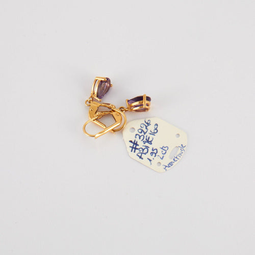 Boucles d'oreilles Boucles d'Oreilles en Or jaune, Améthyste 58 Facettes