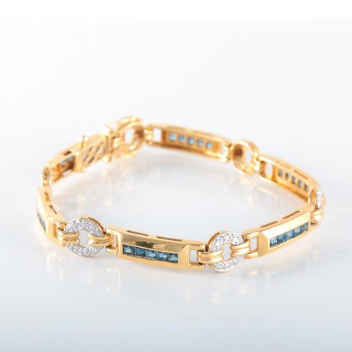 Bracelet BRACELET OR JAUNE SAPHIRS ET DIAMANTS 58 Facettes LP 2140