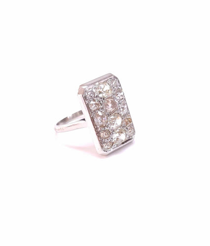 Bague 51 Bague Art Déco platine et diamants 58 Facettes RA.607/9