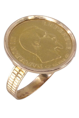 Bague 55 Bague pièce 10 francs Or Napoléon III 58 Facettes 077071
