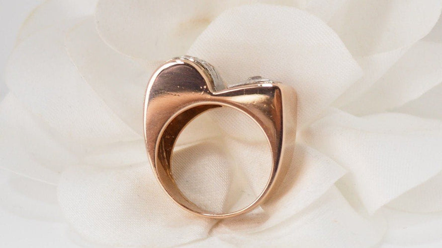Bague 51 Bague Tank en Or rose, Diamants & Rubis 58 Facettes 32020