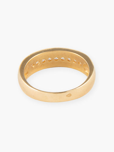 Bague 53 Demi-Alliance or jaune et diamants 58 Facettes