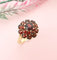Bague 54.5 Bague Fleur Grenats Or Jaune 58 Facettes AA 1485