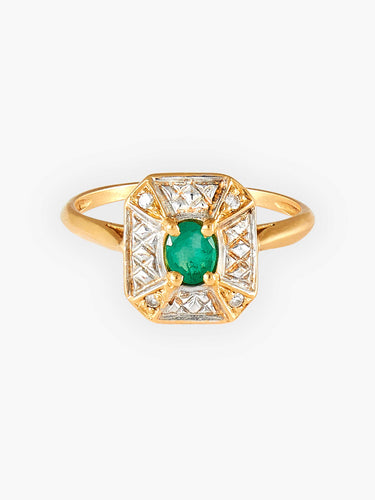 Bague 58.5 Bague Emeraude et Diamants 58 Facettes HS19736