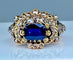 Bague 51 Bague saphir non chauffé  diamants Epoque 19ème siècle. 58 Facettes AB271