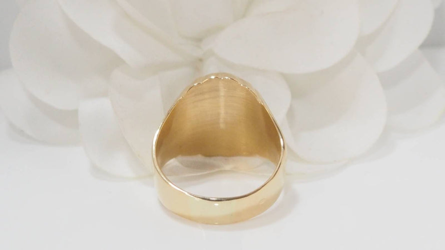 Bague 66 Chevalière en or jaune diamants 58 Facettes 32196