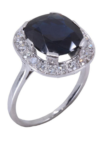 Bague BAGUE POMPADOUR ART-DÉCO SAPHIR DIAMANTS 58 Facettes 074691