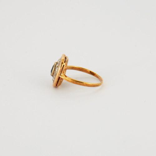 Bague 49 Bague Saphir coussin Diamants 58 Facettes EL2-42